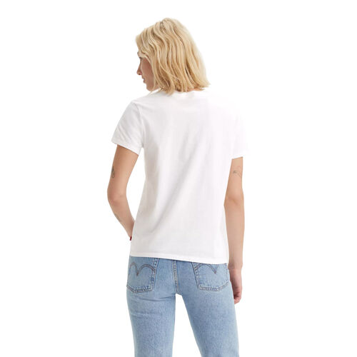 Camiseta Blanca Levis de Cuello Redondo con Logo en el Pecho XXS
