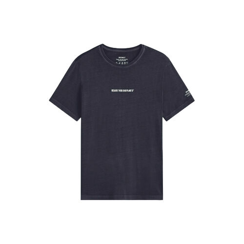 Camiseta Azul Ecoalf Almer con Logo en la Manga Deep Navy S
