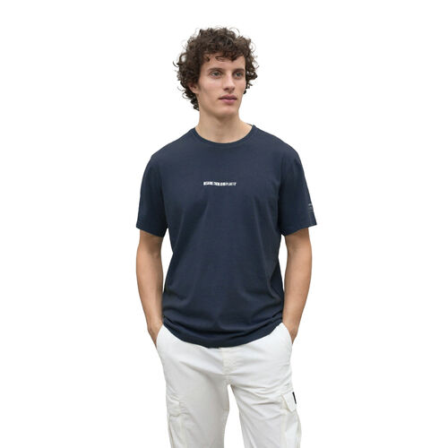 Camiseta Azul Ecoalf Almer con Logo en la Manga Deep Navy S