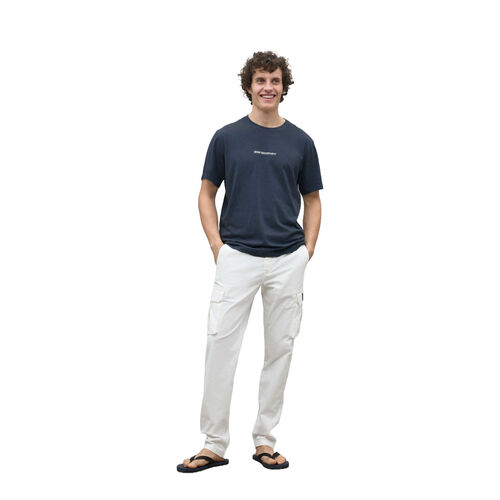Camiseta Azul Ecoalf Almer con Logo en la Manga Deep Navy S