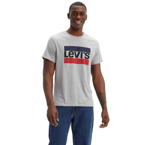 Camiseta Gris Levis Grey Ligera con Logotipo Deportivo XS