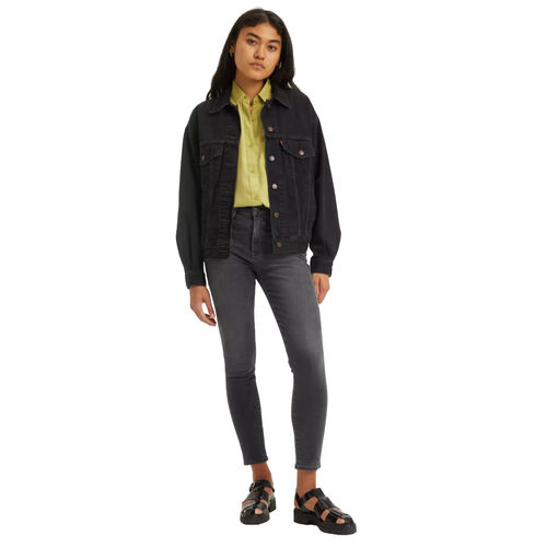Pantalón Negro Levis Estrecho De Talle Alto 721 Cómodo y Elástico W24L30