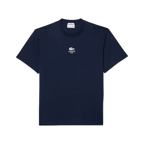 Camiseta Azul Marino Lacoste con Estampado Exclusivo y Corte Fluido XL