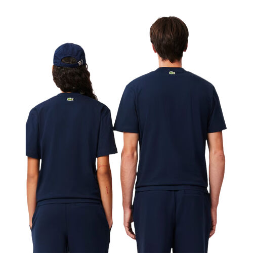 Camiseta Azul Marino Lacoste con Estampado Exclusivo y Corte Fluido XL