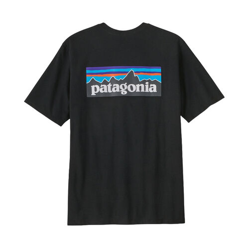 Camiseta Negra Patagonia P-6 Logo Responsibili-Tee Black con Gráfico Clásico S