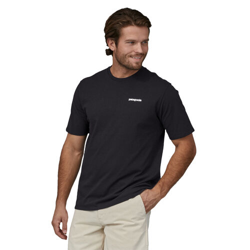 Camiseta Negra Patagonia P-6 Logo Responsibili-Tee Black con Gráfico Clásico S