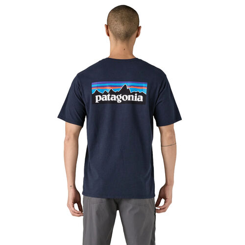 Camiseta Azul Marino Patagonia P-6 Logo Responsibili-Tee New Navy con Gráfico Clásico S
