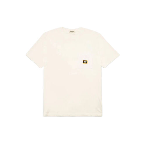 Camiseta Blanca Cat 5 Silicon Logo T-Shirt Bone Con Bolsillo Oversized S
