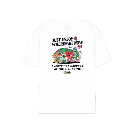 Camiseta Blanca Kaotiko Just Enjoy Organic Cotton White de Corte Regular M