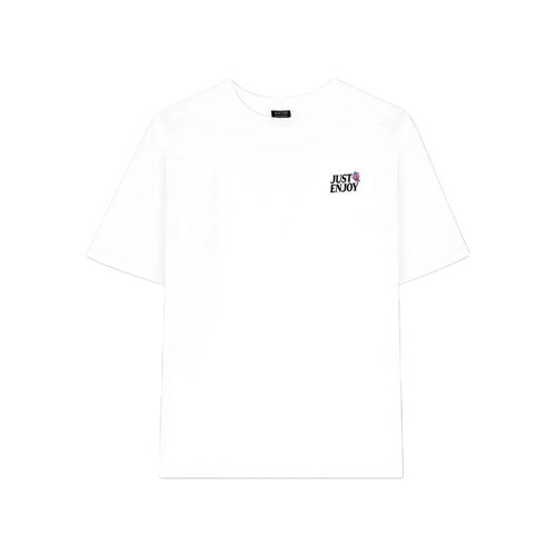 Camiseta Blanca Kaotiko Just Enjoy Organic Cotton White de Corte Regular M