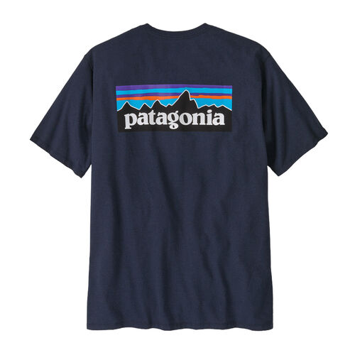 Camiseta Azul Marino Patagonia P-6 Logo Responsibili-Tee New Navy con Gráfico Clásico XL