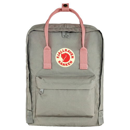 Mochila Gris y Rosa Fjallraven Kanken Fog-Pink 16L Resistente y Versátil