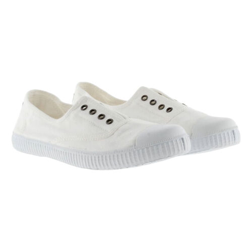 Zapatillas Blanco Victoria Inglesa Lona Drec Elástico Cómodas y Ligeras 36