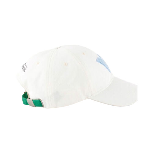 Gorra Blanca Victoria de Algodón con V Bordada en Azul y Tira Verde size 58 