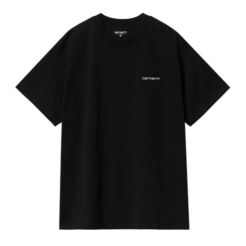 Camiseta Negra Carhartt Script Embroidery T-Shirt Black de Corte Holgado XS