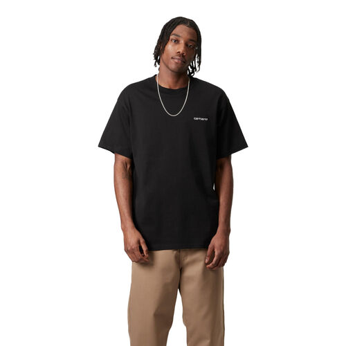 Camiseta Negra Carhartt Script Embroidery T-Shirt Black de Corte Holgado XS