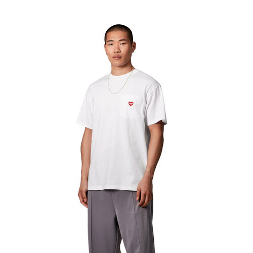 Camiseta Blanca Carhartt Pocket Heart T-Shirt White Red de Corte Holgado S