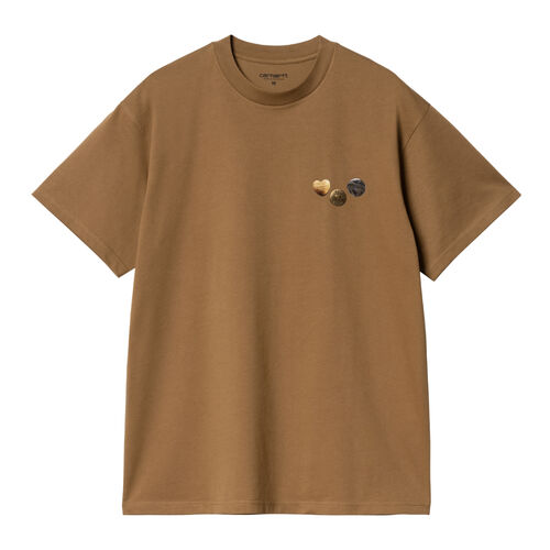 Camiseta Marrón Carhartt Button T-Shirt Hamilton Brown de Corte Holgado S