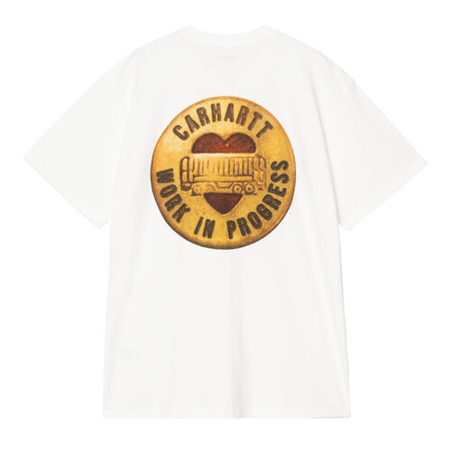 Camiseta Blanca Carhartt Button T-Shirt White de Corte Holgado S