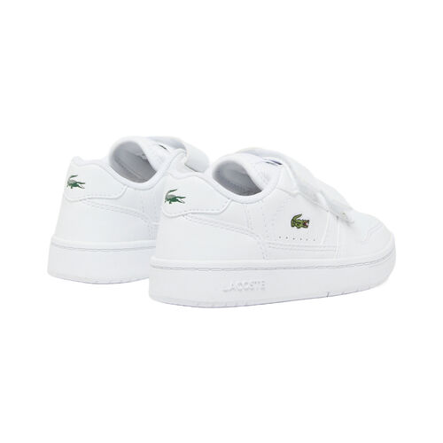 Zapatillas Blancas Lacoste T-Clip Set bebé White con Velcro 23