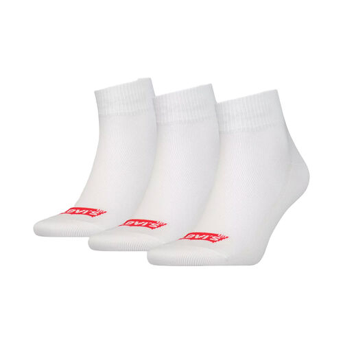 Pack 3 Calcetines Levis de Media Altura Blancos de Algodón con el Logo Batwing 43/46