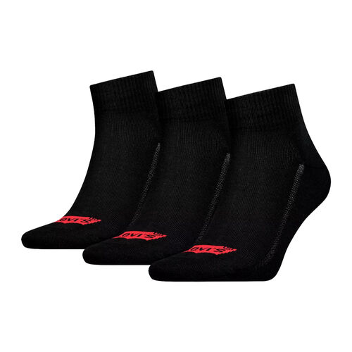 Pack 3 Calcetines Levis de Media Altura Negros de Algodón con el Logo Batwing 43/46