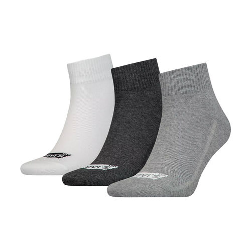Pack 3 Calcetines Levis de Media Altura Combo Gris de Algodón con el Logo Batwing GRIS 43/46
