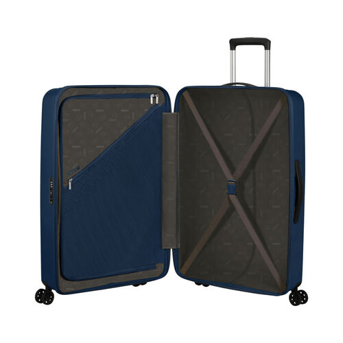 Maleta Grande Azul American Tourister Rejoy Spinner 77cm Navy Blue Resistente 