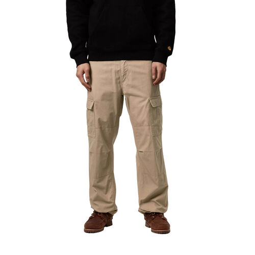 Pantalón Cargo Beige Carhartt Aviation Pant Leather Rinsed de Corte Holgado W30 L32