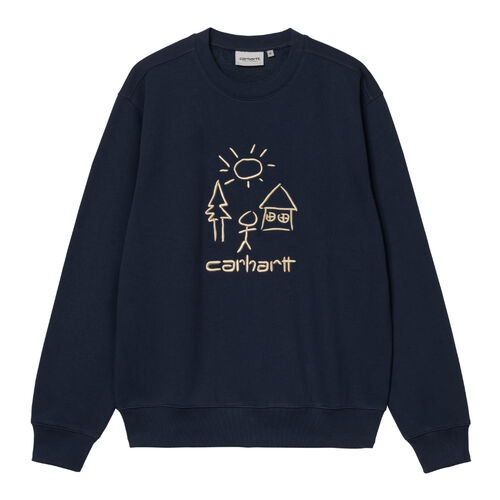 Sudadera Azul Carhartt Masterpiece Sweatshirt Air Force Blue de Corte Holgado XS