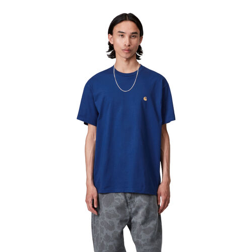 Camiseta Azul Carhartt Chase T-Shirt Wolfsbane Gold de Corte Holgado AZUL XS