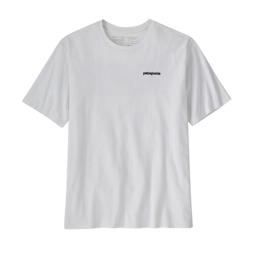Camiseta Blanca Patagonia P-6 Logo Responsibili-Tee White con Gráfico Clásico M
