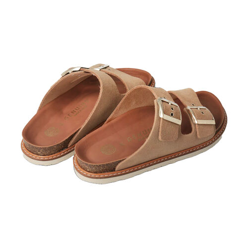 Sandalias Beige Genuins Hawaii Velour Almond de Piel con Planta Anatómica 36