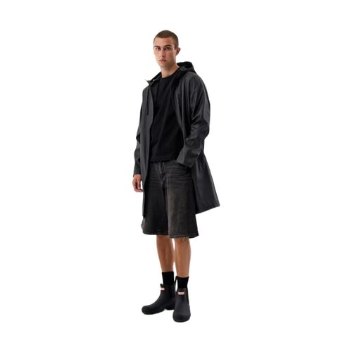 Chubasquero Negro Hunter Unisex Andrea Pu Black Rain Coat con Capucha Ajustable M