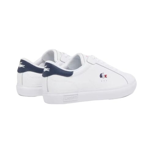 Zapatillas Blancas Lacoste Powercourt White Navy Red Cómodas y Versátiles 40