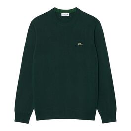 Jersey Verde Lacoste de Cuello Redondo de Algodón Monocolor de Estilo Básico y Sencillo