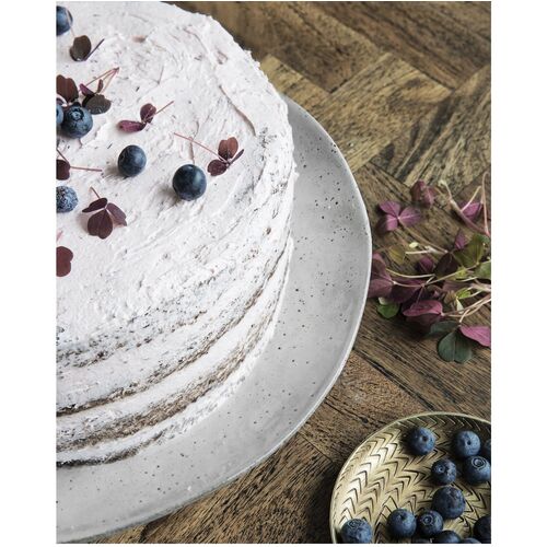 Fuente de tarta Nordal gris ceramica   Rustic