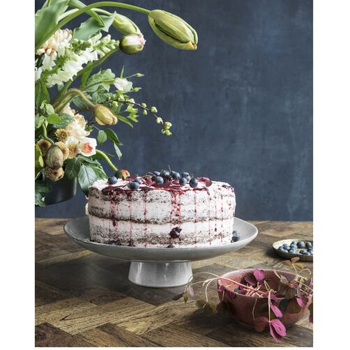 Fuente de tarta Nordal gris ceramica   Rustic