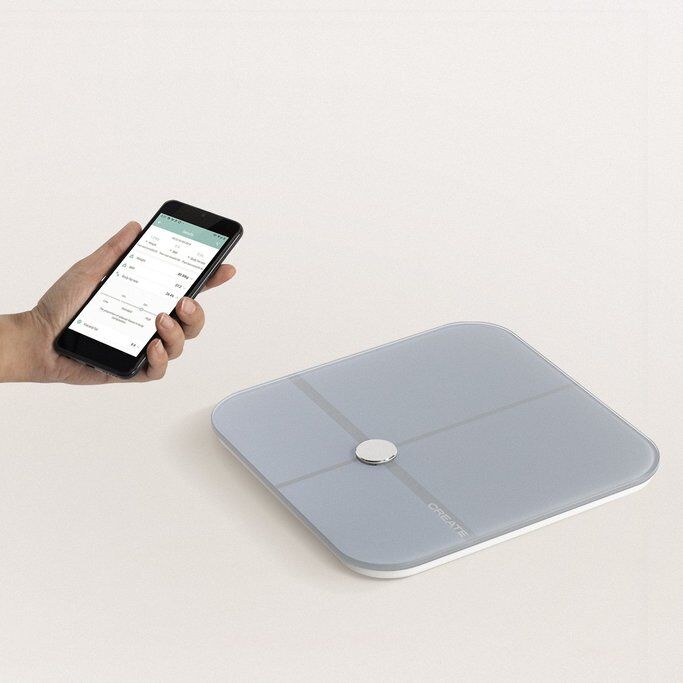 Báscula de baño inteligente gris  Create de bioimpedancia con Bluetooth - BALANCE BODY SMART PRO