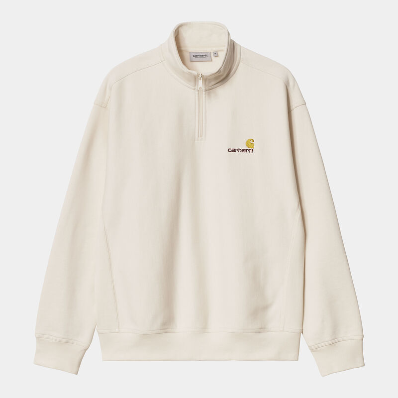 Sudadera Carhartt sin capucha Beige Half Zip American Script Natural XS -