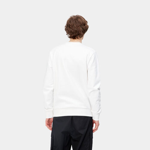Sudadera sin capucha Carhartt Blanca Script Embroidery Sweatshirt White XS