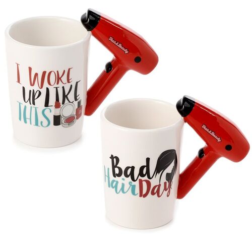 Taza de Cerámica Puckator- Asa con Forma Secador de Pelo TU