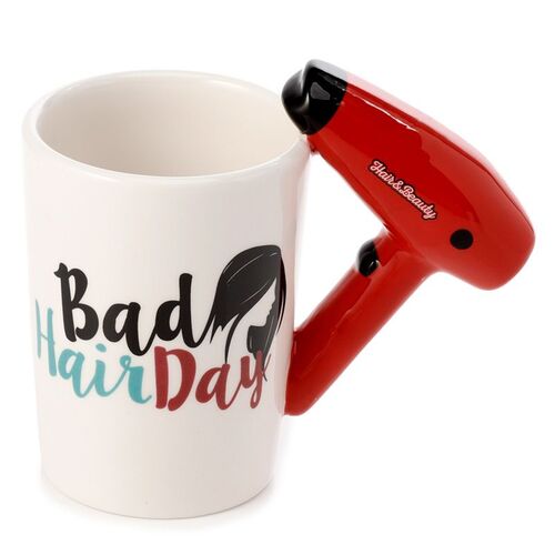 Taza de Cerámica Puckator- Asa con Forma Secador de Pelo TU