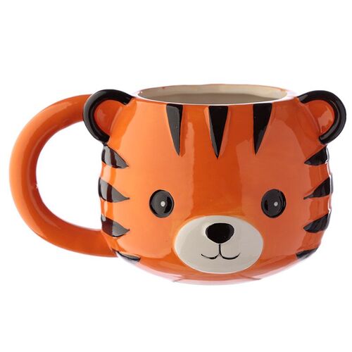 Taza de Cerámica 3D con Forma Puckator- Tigre Animales Adorables Adoramals TU