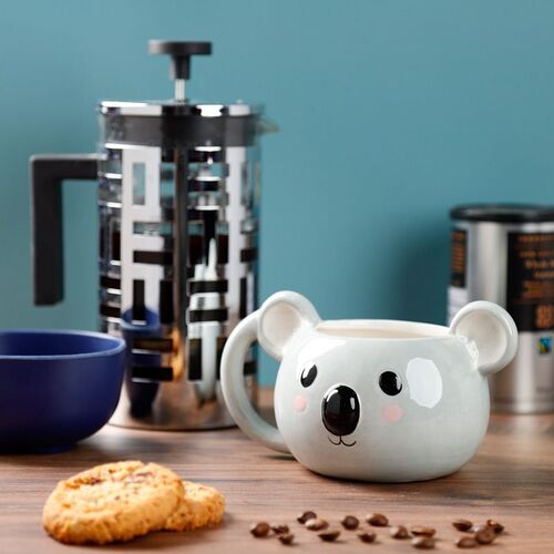 Taza de Cermica 3D con Forma Puckator- Cabeza de Koala Animales Adorables Adoramals TU