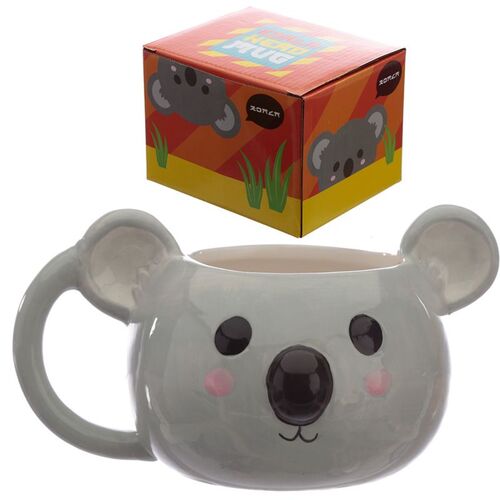 Taza de Cermica 3D con Forma Puckator- Cabeza de Koala Animales Adorables Adoramals TU