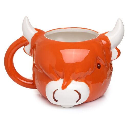 Taza de Cerámica 3D con Forma Puckator- Vaca Escocesa de las Highlands Coo TU