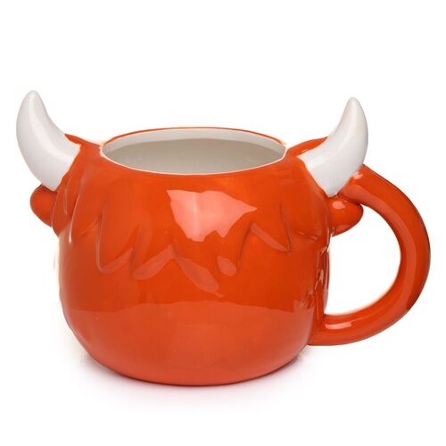 Taza de Cerámica 3D con Forma Puckator- Vaca Escocesa de las Highlands Coo TU