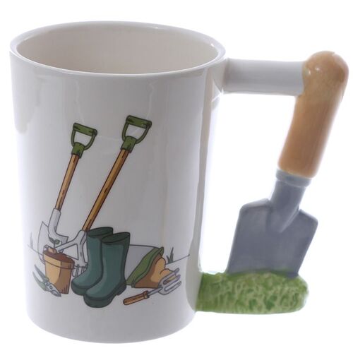Taza de Cerámica Puckator- Jardín - Asa con Forma de Paleta TU