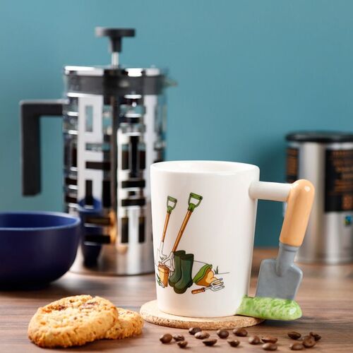 Taza de Cerámica Puckator- Jardín - Asa con Forma de Paleta TU